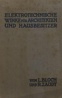 Vorderes Coverbild Elektrotechnische Winke für Architekten und Hausbesitzer