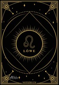 Vorderes Coverbild Edles Notizbuch Sternzeichen Löwe | Designed by Alfred Herler