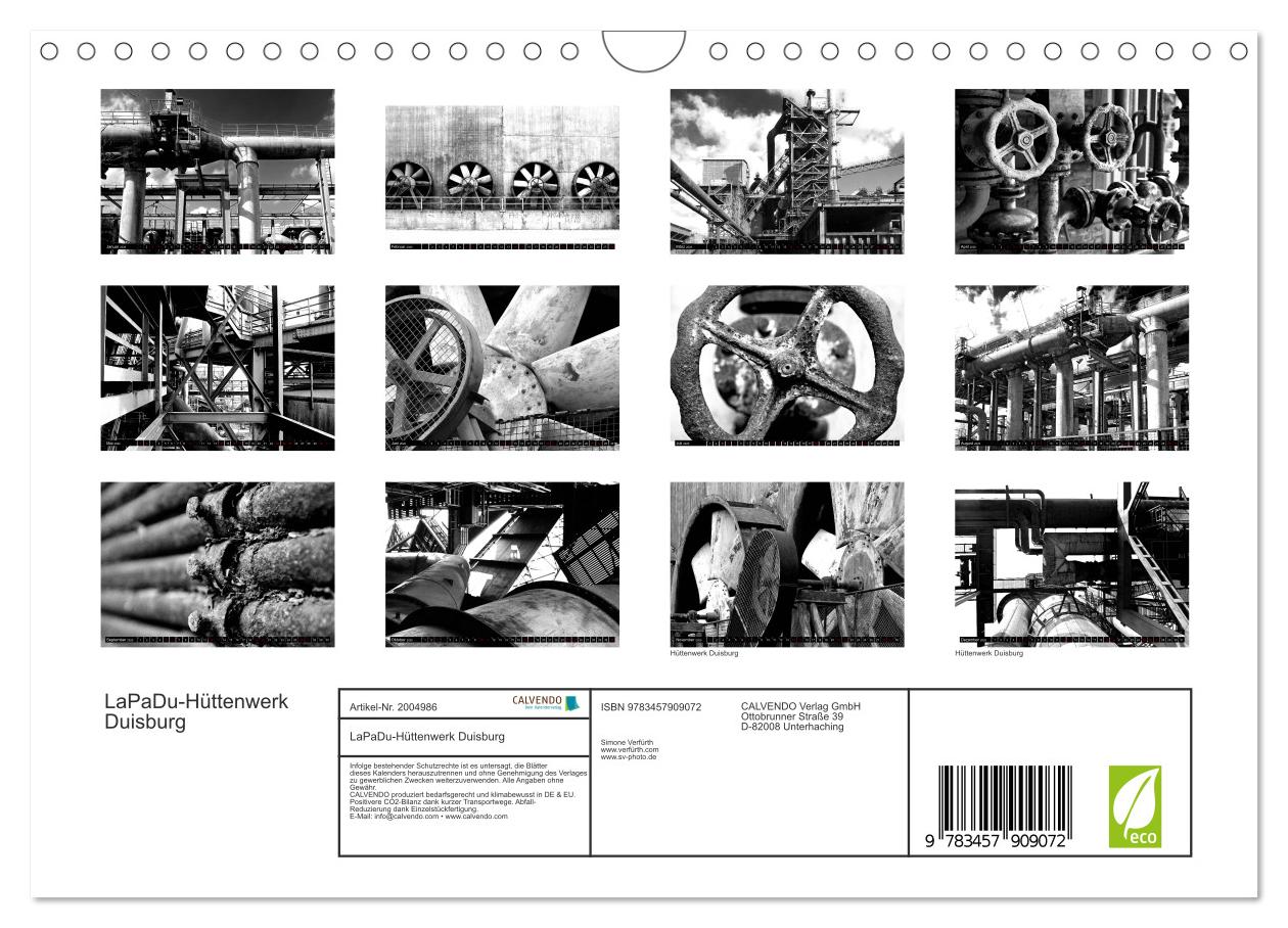 Beispielinhalt (Bild) LaPaDu-Hüttenwerk Duisburg (Wandkalender 2026 DIN A4 quer), CALVENDO Monatskalender