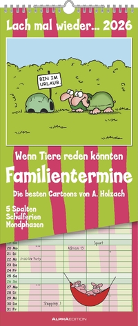 Vorderes Coverbild Lach mal wieder... 2026 Familienplaner - Familienkalender - Wandkalender - 19,5x45