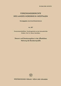 Vorderes Coverbild Steuern und Staatsausgaben in der öffentlichen Meinung der Bundesrepublik