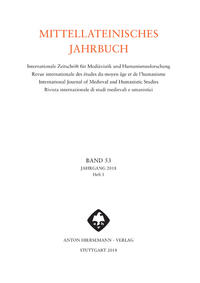 Vorderes Coverbild Mittellateinisches Jahrbuch. Internationale Zeitschrift für Mediävistik und Humanismusforschung