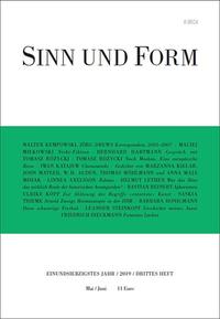 Vorderes Coverbild Sinn und Form 3/2019