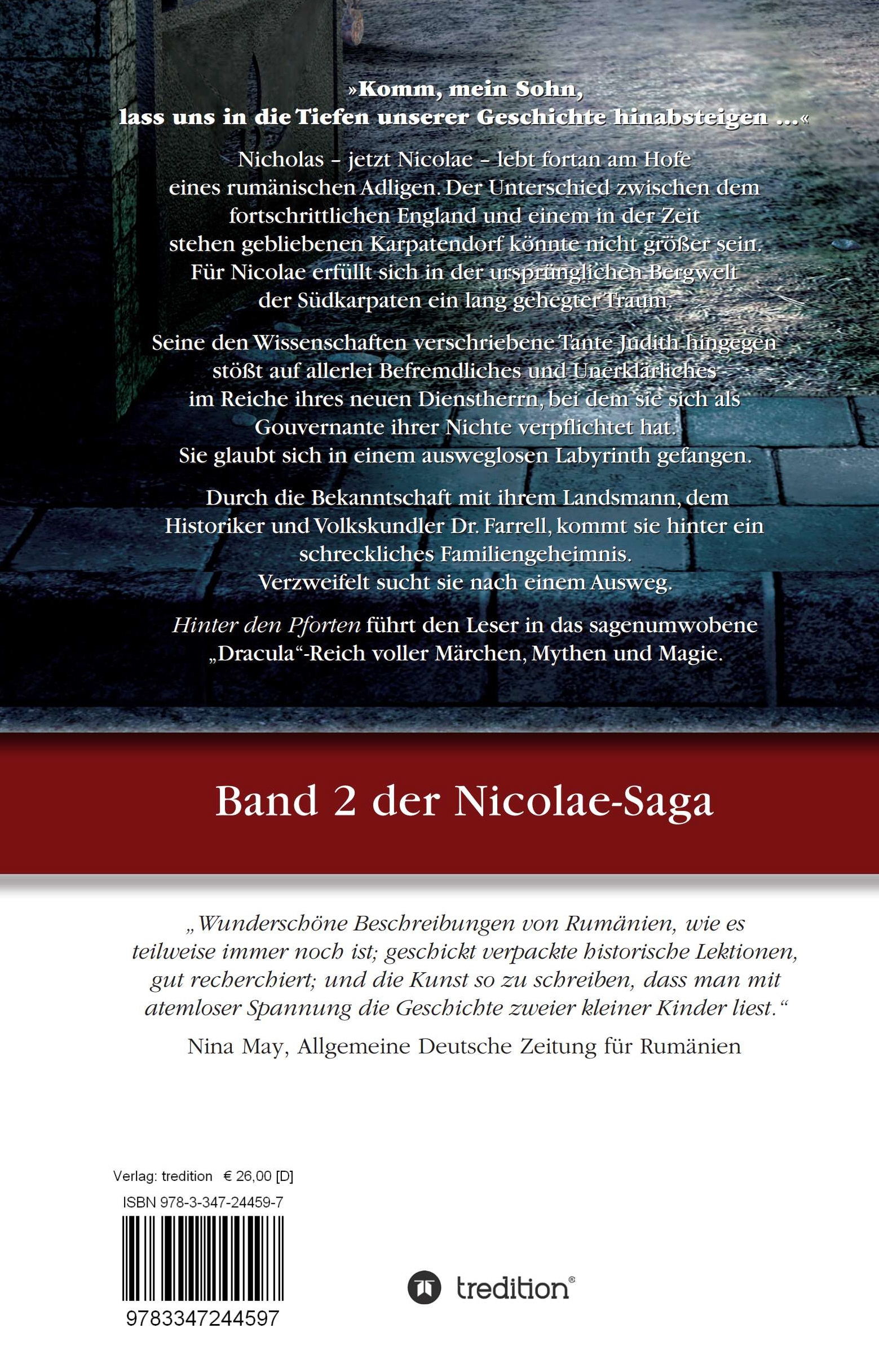 Rückseitencover Nicolae - Hinter den Pforten