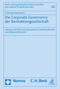 Vorderes Coverbild Die Corporate Governance der Bankaktiengesellschaft