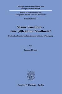Vorderes Coverbild Shame Sanctions – eine (il)legitime Strafform?