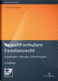 Vorderes Coverbild AnwaltFormulare Familienrecht