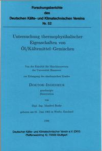 Vorderes Coverbild Untersuchung thermophysikalischer Eigenschaften von Öl/Kältemittel-Gemischen