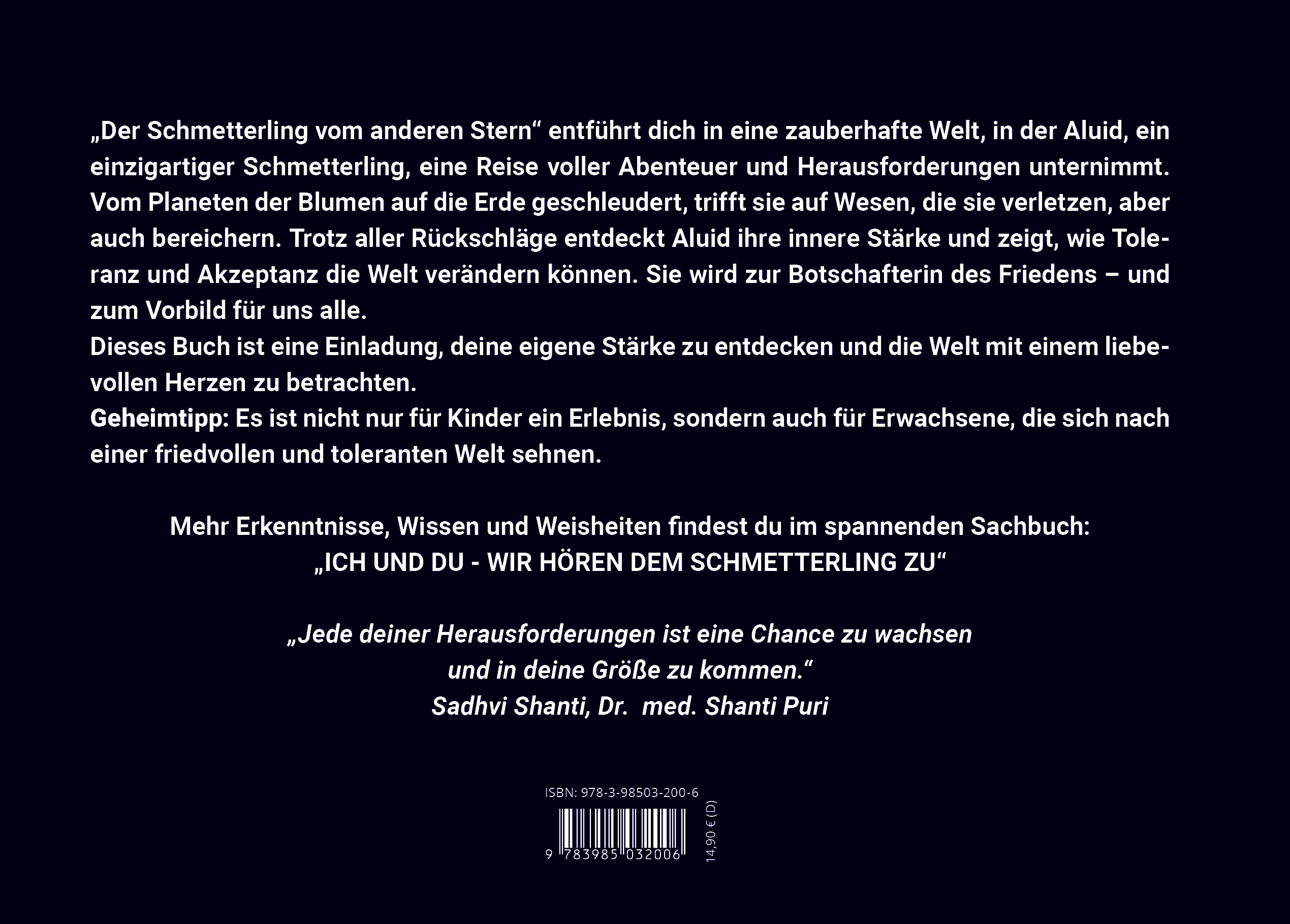 Rückseitencover Der Schmetterling vom anderen Stern