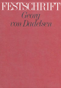 Vorderes Coverbild Georg von Dadelsen zum 60. Geburtstag