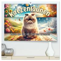 Vorderes Coverbild Katzenlaunen - Durch das Jahr mit Fluff und Grummeln (hochwertiger Premium Wandkalender 2026 DIN A2 quer), Kunstdruck in Hochglanz