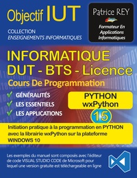 Vorderes Coverbild DUT informatique wxPython (tome 15)
