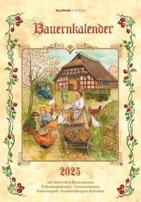 Vorderes Coverbild Alpha Edition - Bauernkalender 2025 Wandkalender, 23,7x34cm, Bildkalender mit Wetterprognosen, Bauernregeln und liebevollen Illustrationen, Monatsübersicht und deutschem Kalendarium