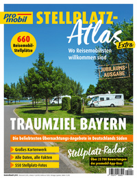 Vorderes Coverbild promobil Stellplatz-Atlas 02/2025