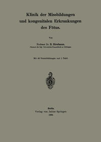 Vorderes Coverbild Klinik der Missbildungen und kongenitalen Erkrankungen des Fötus