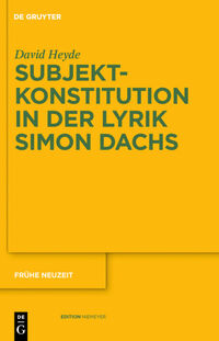 Vorderes Coverbild Subjektkonstitution in der Lyrik Simon Dachs