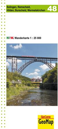 Vorderes Coverbild Solingen, Remscheid, Hilden, Burscheid, Wermelskirchen Blatt 48, topographische Wanderkarte NRW