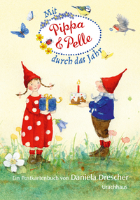 Vorderes Coverbild Postkartenbuch »Mit Pippa und Pelle durch das Jahr«