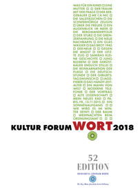 Vorderes Coverbild KulturForumWORT