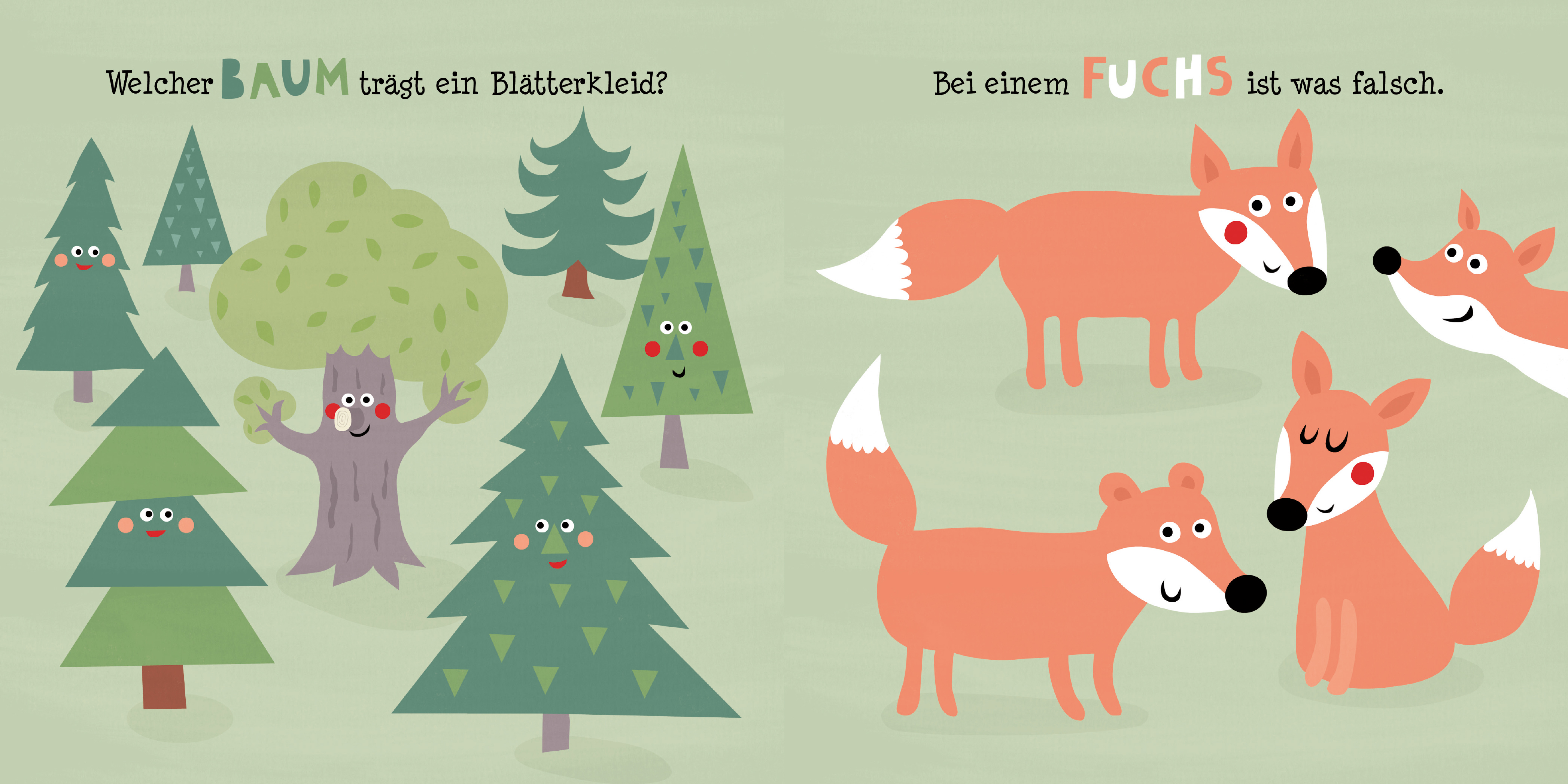 Beispielinhalt (Bild) Der bunte Wald - Wo ist der Unterschied?