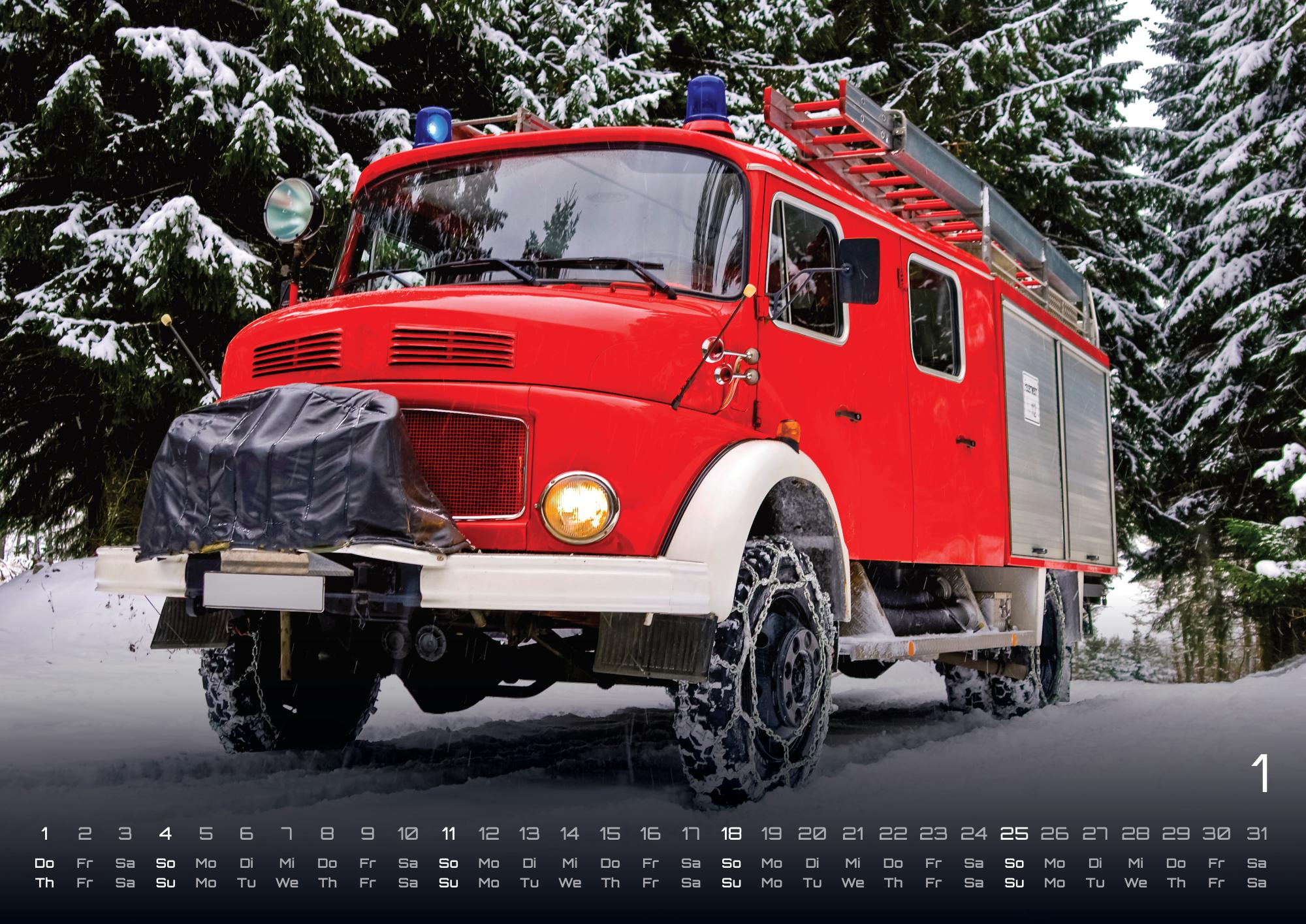 Beispielinhalt (Bild) FIREFIGHTER - Retter in der Not - Feuerwehr - 2026 - Kalender DIN A3