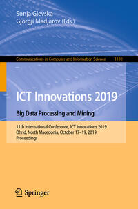 Vorderes Coverbild ICT Innovations 2019. Big Data Processing and Mining