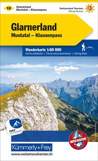 Vorderes Coverbild Kümmerly+Frey Wanderkarte 12 Glarnerland 1:60.000