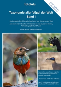 Vorderes Coverbild Taxonomie aller Vögel der Welt - Band I