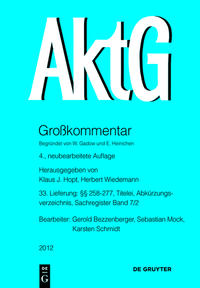 Vorderes Coverbild Aktiengesetz / §§ 258-277; Titelei; Abkürzungsverzeichnis; Register Band 7/2