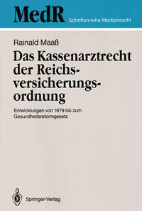 Vorderes Coverbild Das Kassenarztrecht der Reichsversicherungsordnung