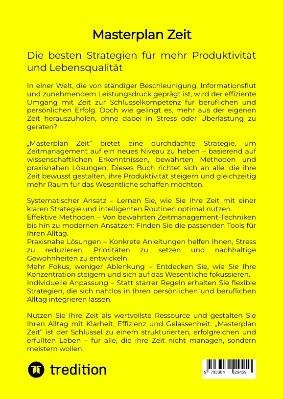 Rückseitencover Masterplan Zeit