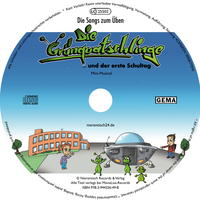 Vorderes Coverbild 25 Übungs-CDs "Die Grünquatschlinge und der erste Schultag"
