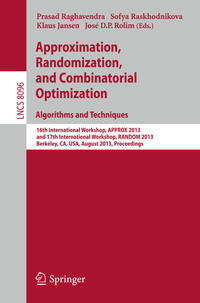 Vorderes Coverbild Approximation, Randomization, and Combinatorial Optimization. Algorithms and Techniques