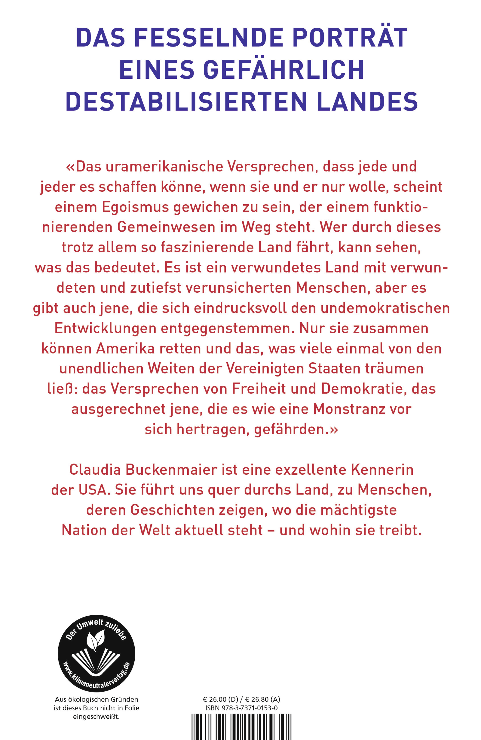 Rückseitencover Wer rettet Amerika?