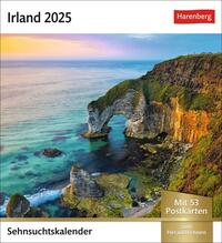 Vorderes Coverbild Irland Sehnsuchtskalender 2025 - Wochenkalender mit 53 Postkarten