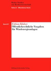 Vorderes Coverbild Öffentlichrechtliche Vorgaben für Windenergieanlagen