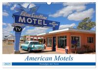 Vorderes Coverbild American Motels - Nostalgie mit Neon (Wandkalender 2025 DIN A3 quer), CALVENDO Monatskalender