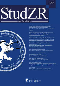 Vorderes Coverbild StudZR Ausbildung 1/2025