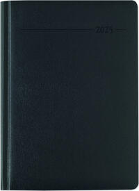 Vorderes Coverbild Zettler - Buchkalender Balacron 2025 schwarz, 15x21cm, Taschenkalender im Balacron Einband mit 416 Seiten, 1 Tag auf 1 Seite, Adressteil, Monatsübersicht, Mondphasen und internationales Kalendarium