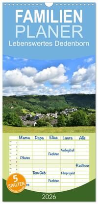 Vorderes Coverbild Familienplaner 2026 - Lebenswertes Dedenborn mit 5 Spalten (Wandkalender, 21 x 45 cm) CALVENDO