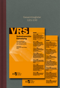 Vorderes Coverbild Verkehrsrechts-Sammlung (VRS). Entscheidungen aus allen Gebieten des Verkehrsrechts / Verkehrsrechts-Sammlung (VRS) - - Gesamtregister Band 121-130