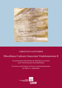 Vorderes Coverbild Miscellanea Codicum Graecorum Vindobonensium II