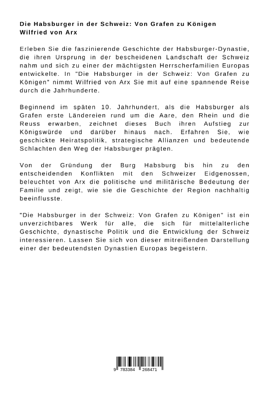 Rückseitencover Die Habsburger in der Schweiz