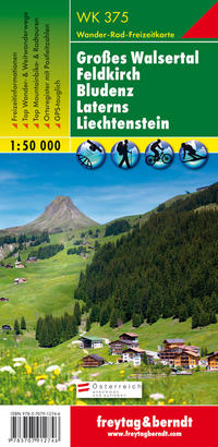 Vorderes Coverbild WK 375 Großes Walsertal - Feldkirch - Bludenz - Laterns - Liechtenstein, Wanderkarte 1:50.000