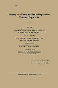 Vorderes Coverbild Beitrag zur Kenntnis der Feldspäte der Tessiner Pegmatite