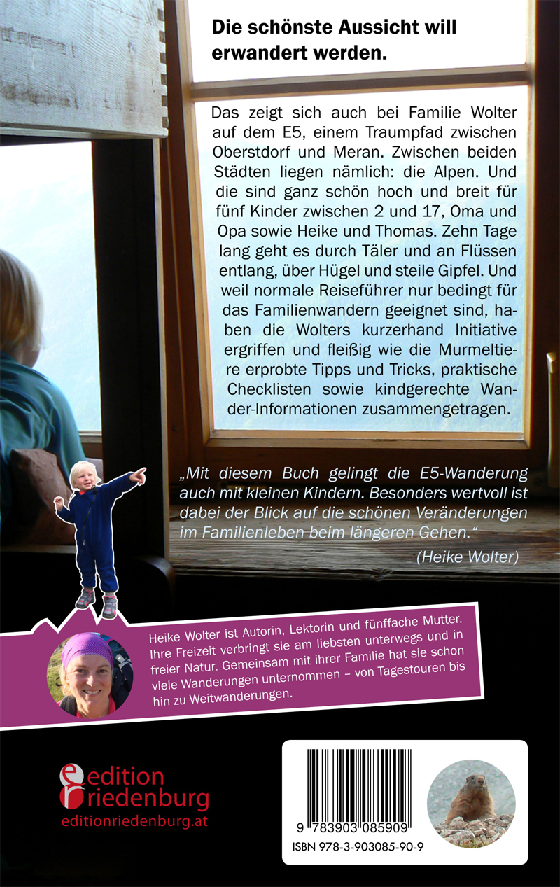 Rückseitencover Alpenüberquerung mit Kindern - Familienwanderung E5 in 10 Tagen