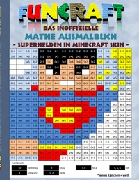 Vorderes Coverbild Funcraft - Das inoffizielle Mathe Ausmalbuch: Superhelden im Minecraft Skin (Superman Cover)