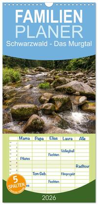 Vorderes Coverbild Familienplaner 2026 - Schwarzwald - Das Murgtal mit 5 Spalten (Wandkalender, 21 x 45 cm) CALVENDO