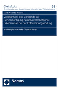 Vorderes Coverbild Verpflichtung des Vorstands zur Beru¨cksichtigung betriebswirtschaftlicher Erkenntnisse bei der Entscheidungsfindung