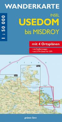 Vorderes Coverbild Wanderkarte Insel Usedom bis Misdroy